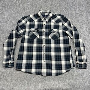American Eagle Shirt Mens XL Plaid Vintage Fit Western Pearl Snap Button Down